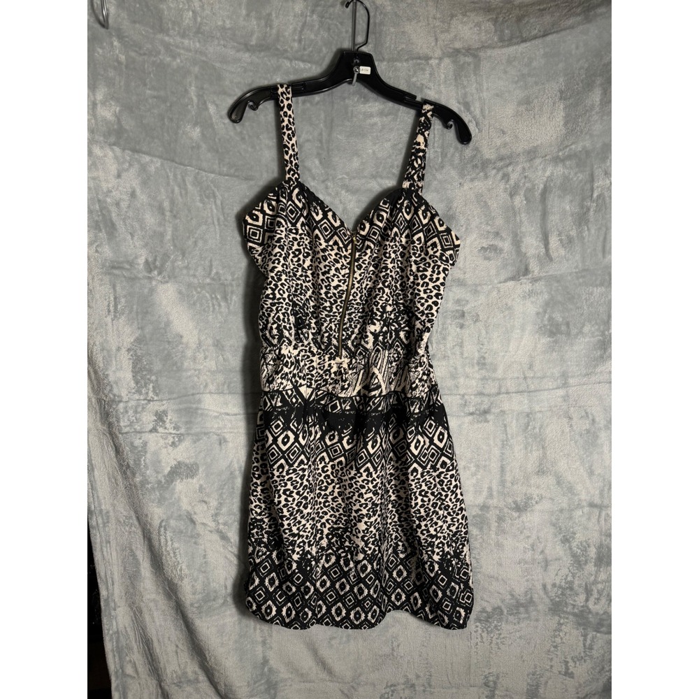 Speed‎ Control New York Mixed Leopard print Smocked Dress plus size 
1X Black